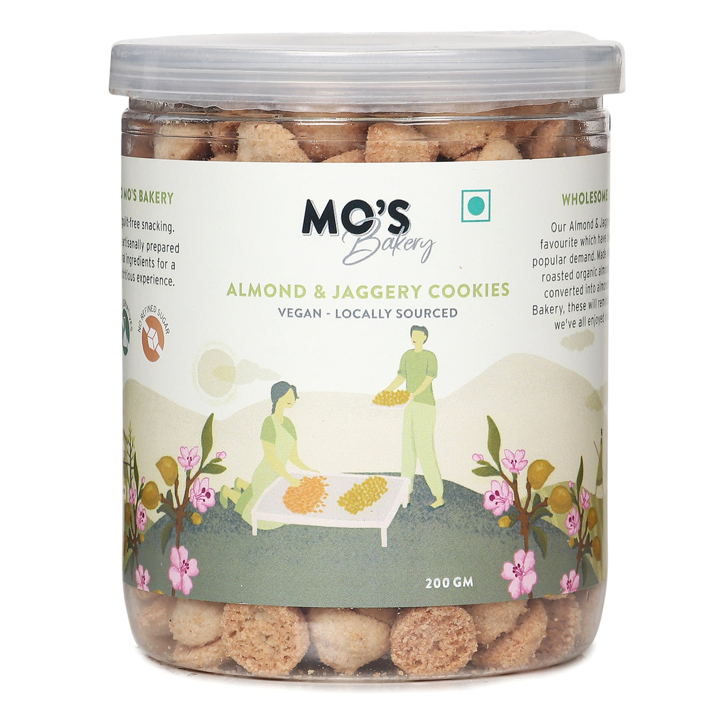 Almond and Jaggery Cookies Blue Gift Box