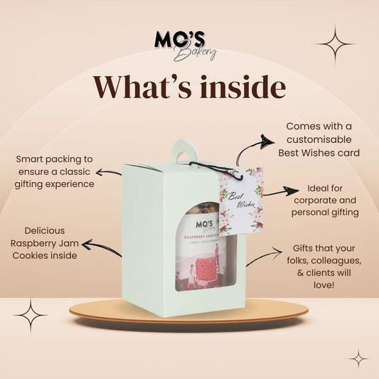 Raspberry Cookies Blue Gift Box