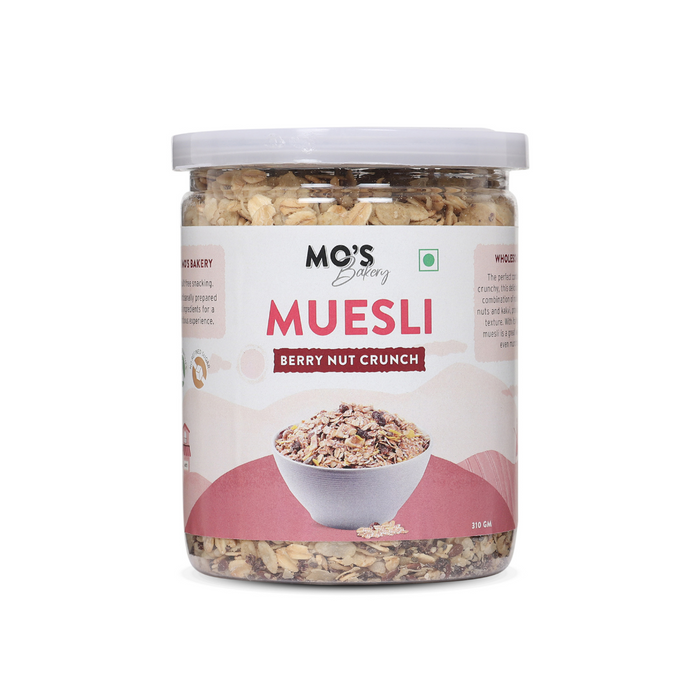 Mo's Berry Nut Crunch Millet Muesli 310 gms | 90% Whole Grains | Clean Ingredients | Source of Protein
