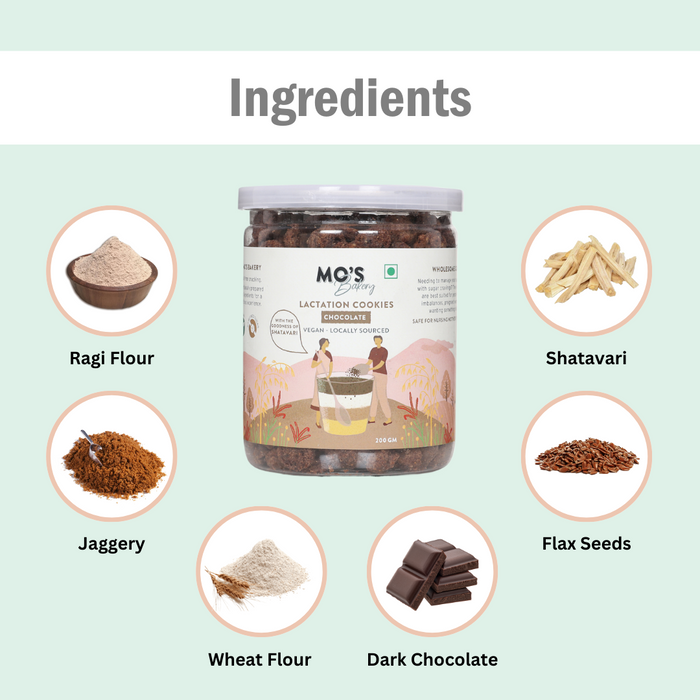 Mo's Dark Chocolate Lactation Cookies | Vegan | Healthy Snacks for New Mom's & Pregnant women | 100% Natural & Preservatives Free | Rich in Nutrition